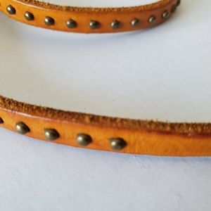 Genuine leather wrap around bracelet